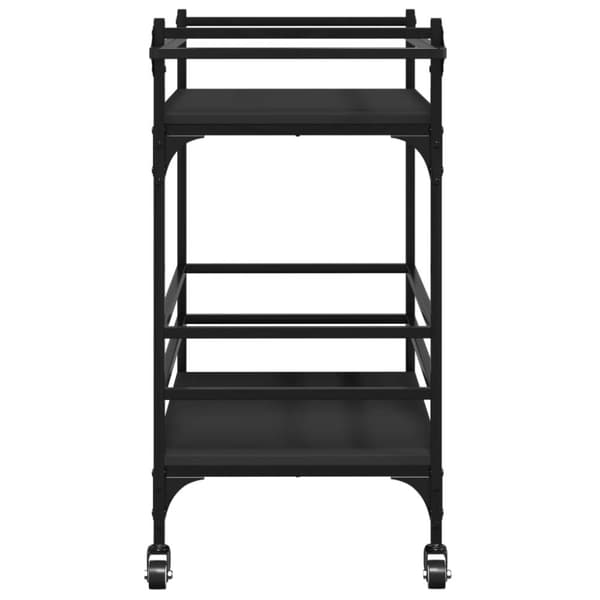 vidaXL køkkenvogn 82x40x78,5 cm konstrueret træ sort