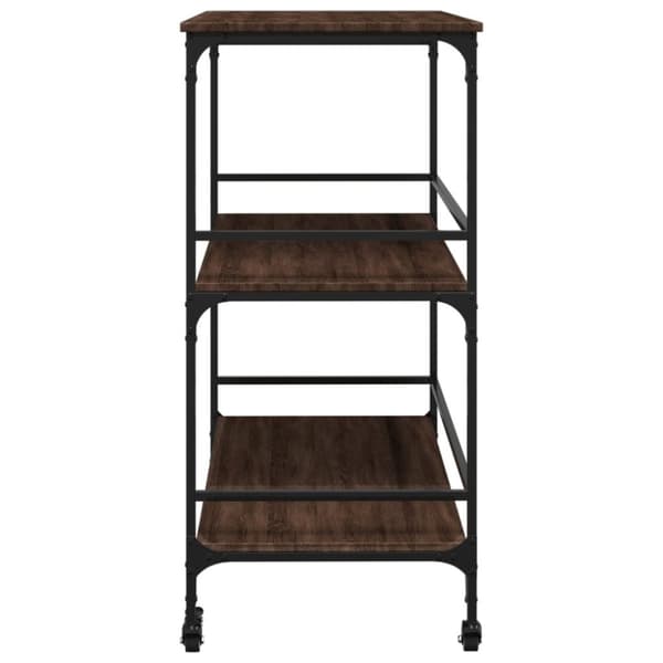vidaXL Keittiövaunu ruskea tammi 100,5x50x105 cm tekninen puu