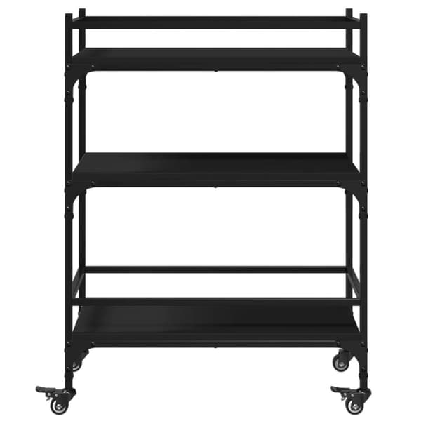 vidaXL køkkenvogn 65x40x86,5 cm konstrueret træ sort