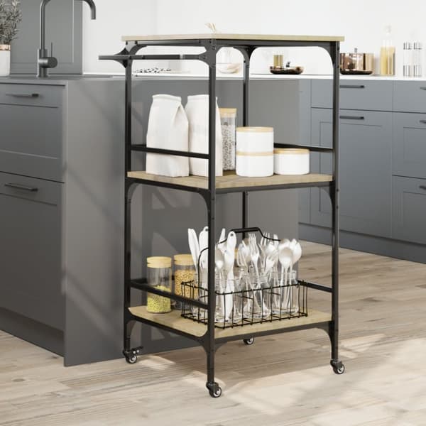 vidaXL Kjøkkentralle sonoma eik 60,5x50x105 cm konstruert tre