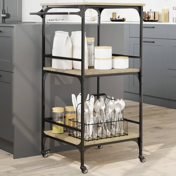 vidaXL Kjøkkentralle sonoma eik 60,5x50x105 cm konstruert tre