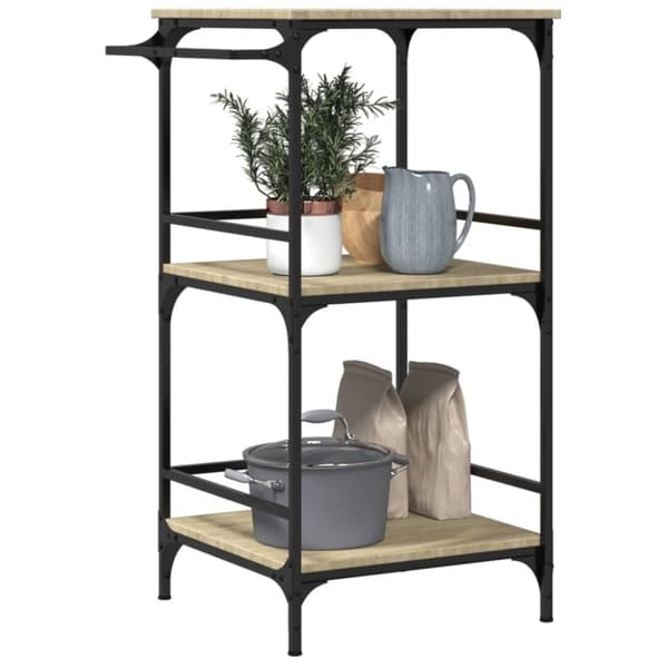 vidaXL køkkenvogn 60,5x50x105 cm konstrueret træ sonoma-eg