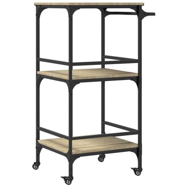 vidaXL køkkenvogn 60,5x50x105 cm konstrueret træ sonoma-eg