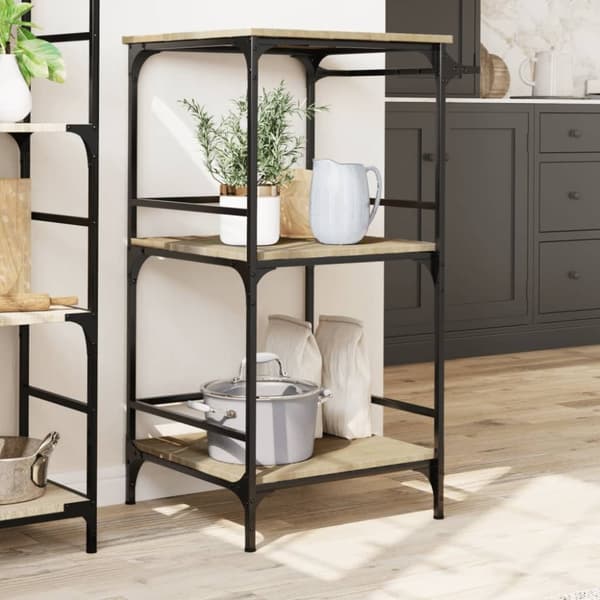 vidaXL køkkenvogn 60,5x50x105 cm konstrueret træ sonoma-eg
