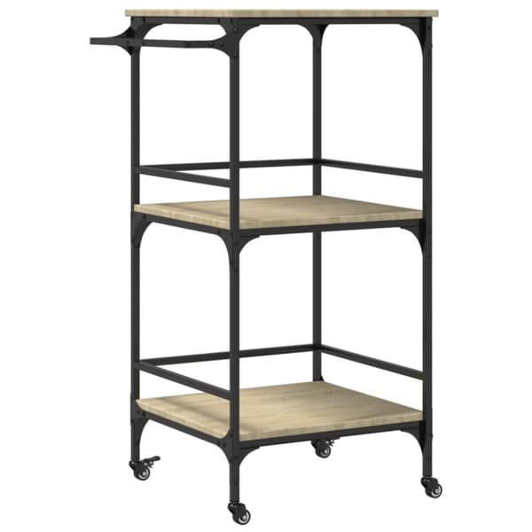 vidaXL køkkenvogn 60,5x50x105 cm konstrueret træ sonoma-eg