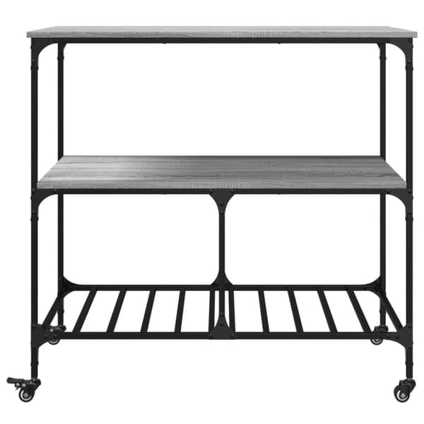 vidaXL Keittiövaunu harmaa Sonoma 100x50x95 cm tekninen puu
