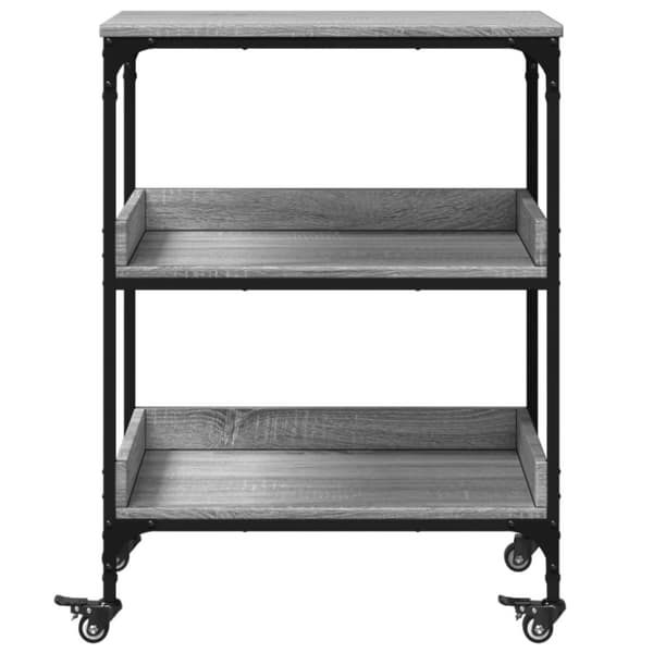 vidaXL Keittiövaunu harmaa Sonoma 60x41x80,5 cm tekninen puu