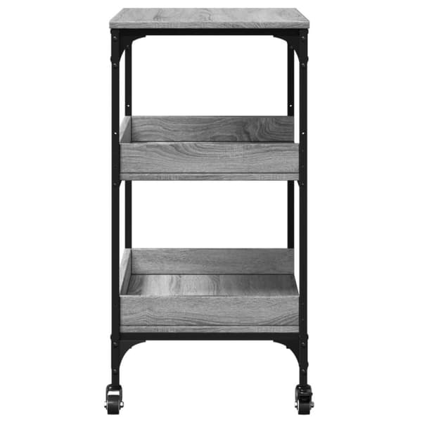 vidaXL Keittiövaunu harmaa Sonoma 60x41x80,5 cm tekninen puu