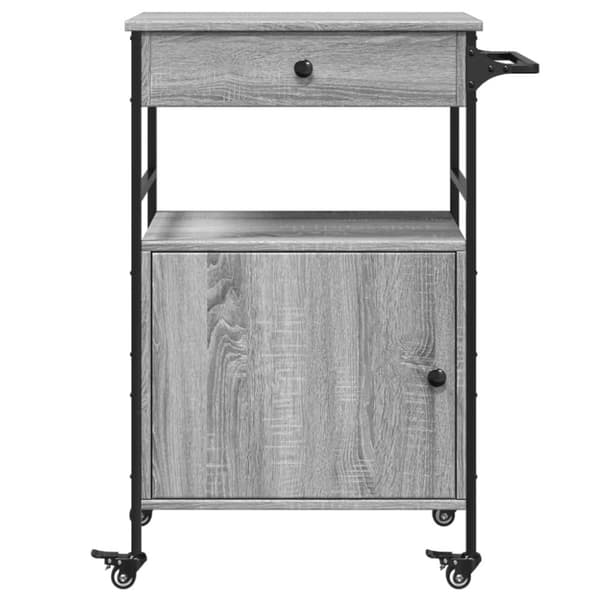 vidaXL Keittiövaunu harmaa Sonoma 56x43x89,5 cm tekninen puu