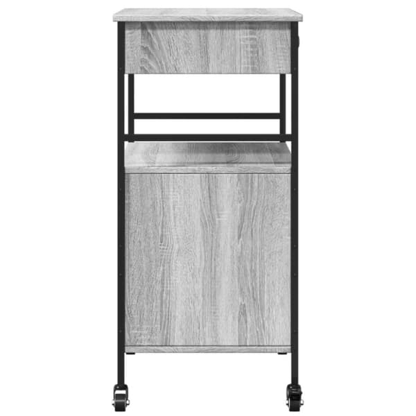 vidaXL Keittiövaunu harmaa Sonoma 56x43x89,5 cm tekninen puu
