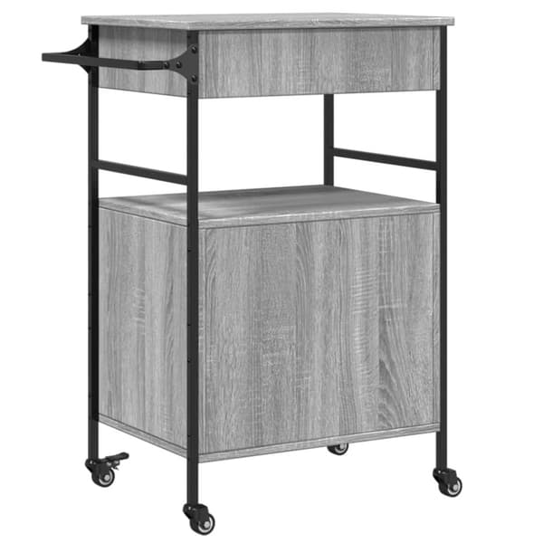 vidaXL Keittiövaunu harmaa Sonoma 56x43x89,5 cm tekninen puu