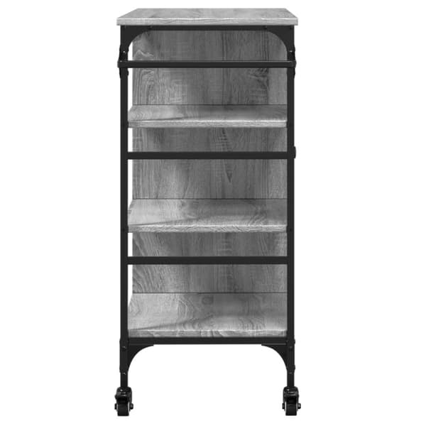 vidaXL køkkenvogn 87,5x38,5x84,5 cm konstrueret træ grå sonoma-eg
