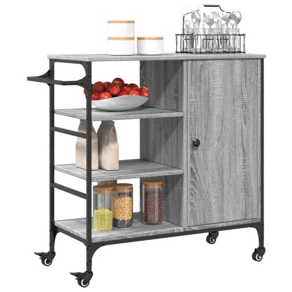vidaXL Kjøkkentralle grå sonoma 87,5x38,5x84,5 cm konstruert tre