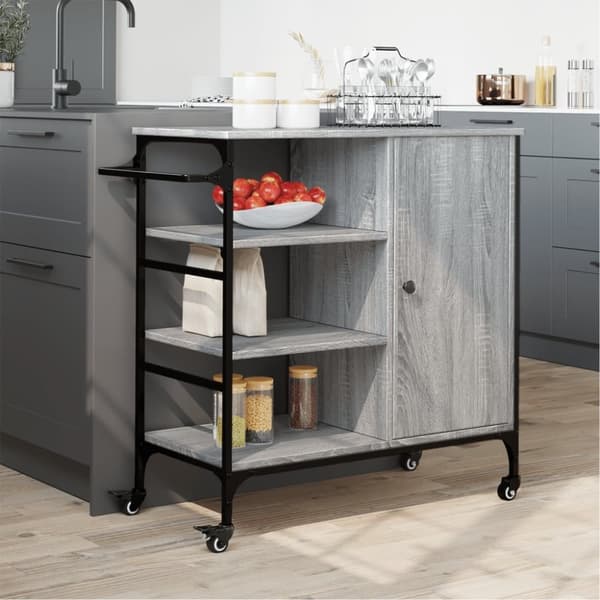 vidaXL Kjøkkentralle grå sonoma 87,5x38,5x84,5 cm konstruert tre