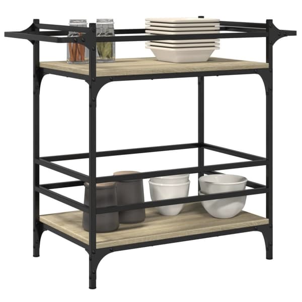 vidaXL køkkenvogn 82x40x78,5 cm konstrueret træ sonoma-eg
