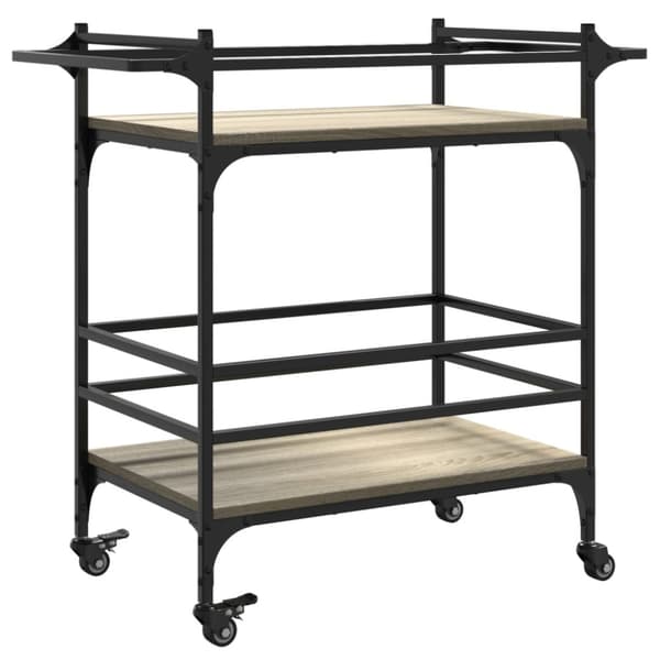 vidaXL køkkenvogn 82x40x78,5 cm konstrueret træ sonoma-eg
