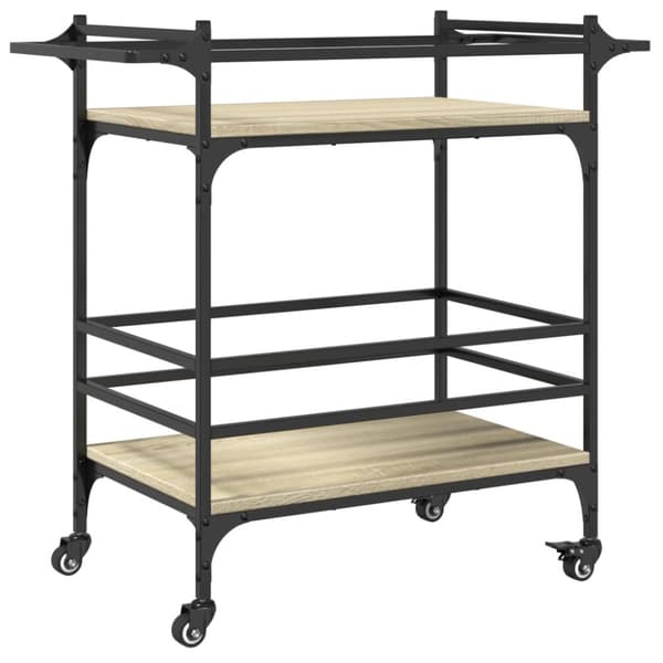 vidaXL køkkenvogn 82x40x78,5 cm konstrueret træ sonoma-eg