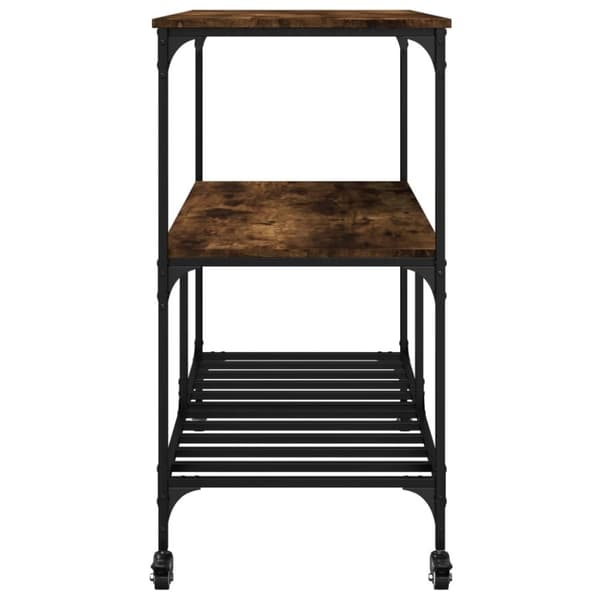 vidaXL Köksvagn rökfärgad ek 100x50x95 cm konstruerat trä
