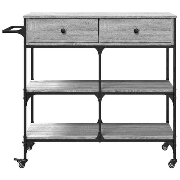 vidaXL Keittiövaunu harmaa Sonoma 105x42x95 cm tekninen puu