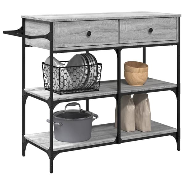 vidaXL Kjøkkentralle grå sonoma 105x42x95 cm konstruert tre