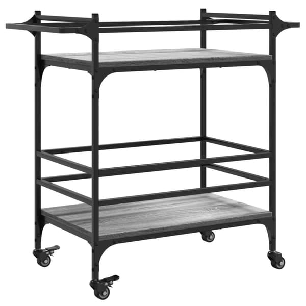vidaXL Keittiövaunu harmaa Sonoma 82x40x78,5 cm tekninen puu