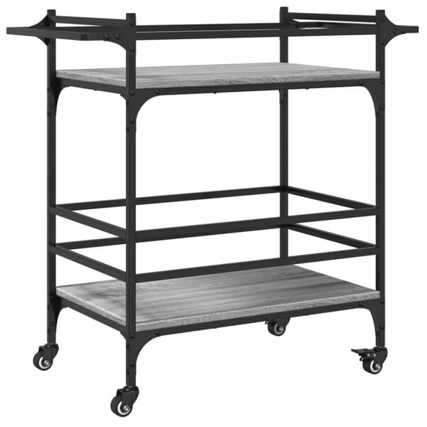 vidaXL Keittiövaunu harmaa Sonoma 82x40x78,5 cm tekninen puu