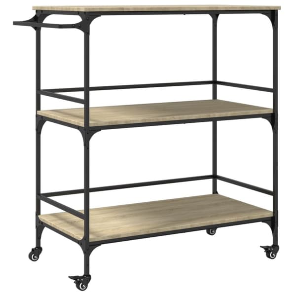 vidaXL køkkenvogn 100,5x50x105 cm konstrueret træ sonoma-eg
