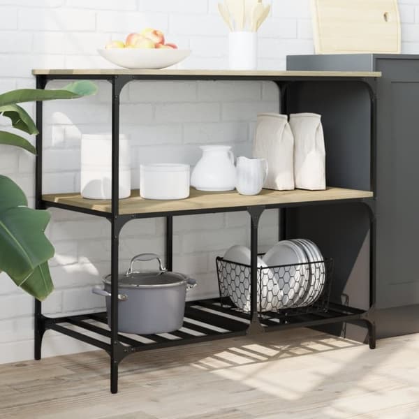 vidaXL Köksvagn sonoma-ek 100x50x95 cm konstruerat trä