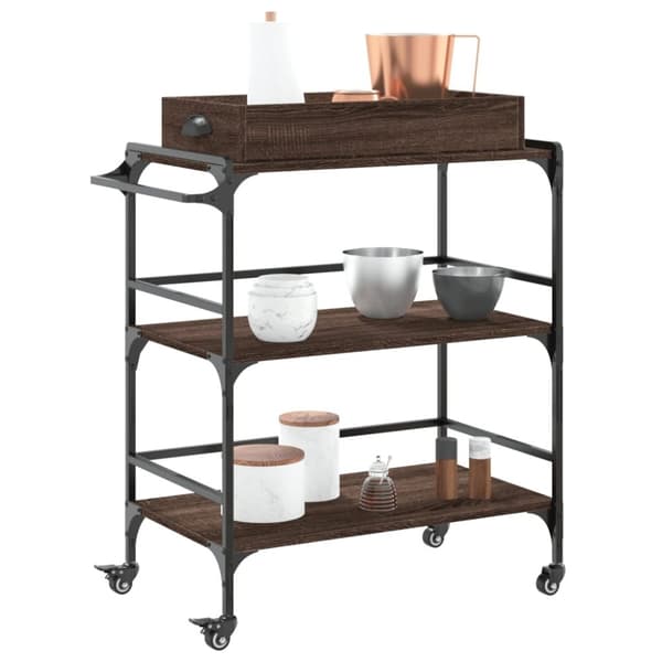 vidaXL Kjøkkentralle brun eik 81,5x41x92,5 cm konstruert tre