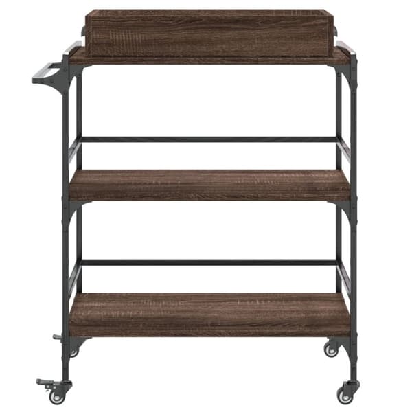 vidaXL Keittiövaunu ruskea tammi 81,5x41x92,5 cm tekninen puu