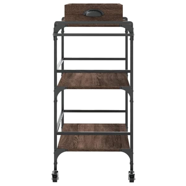 vidaXL Keittiövaunu ruskea tammi 81,5x41x92,5 cm tekninen puu