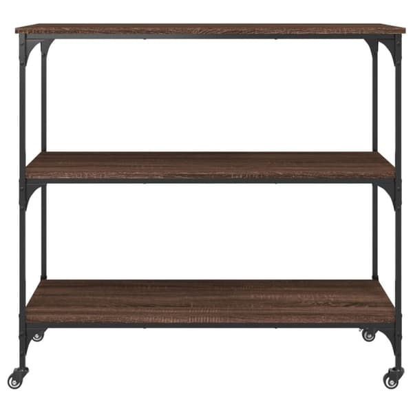 vidaXL Köksvagn brun ek 102x50x95 cm konstruerat trä