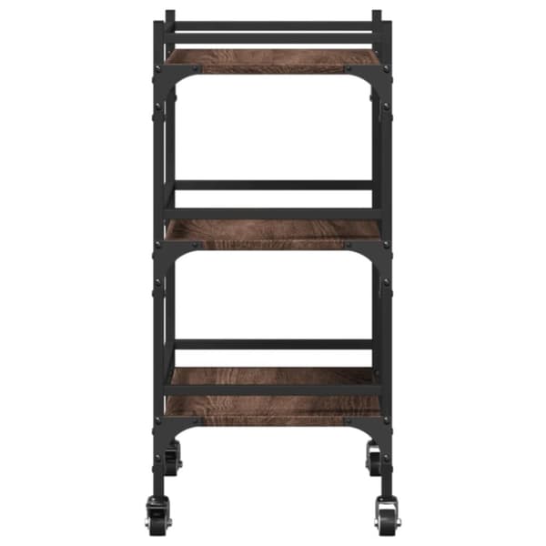 vidaXL Keittiövaunu ruskea tammi 50x35x75,5 cm tekninen puu