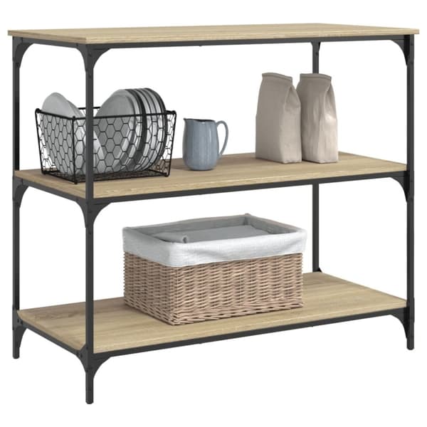 vidaXL køkkenvogn 102x50x95 cm konstrueret træ sonoma-eg