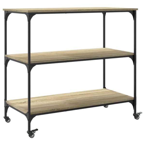 vidaXL køkkenvogn 102x50x95 cm konstrueret træ sonoma-eg