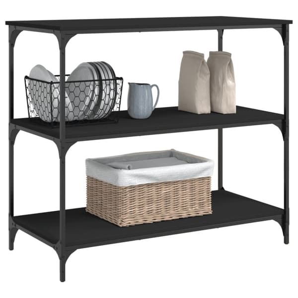 vidaXL Keittiövaunu musta 102x50x95 cm tekninen puu