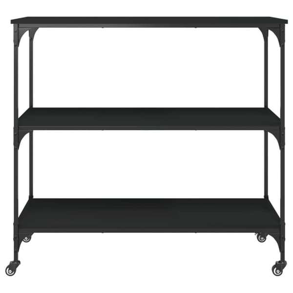 vidaXL Keittiövaunu musta 102x50x95 cm tekninen puu