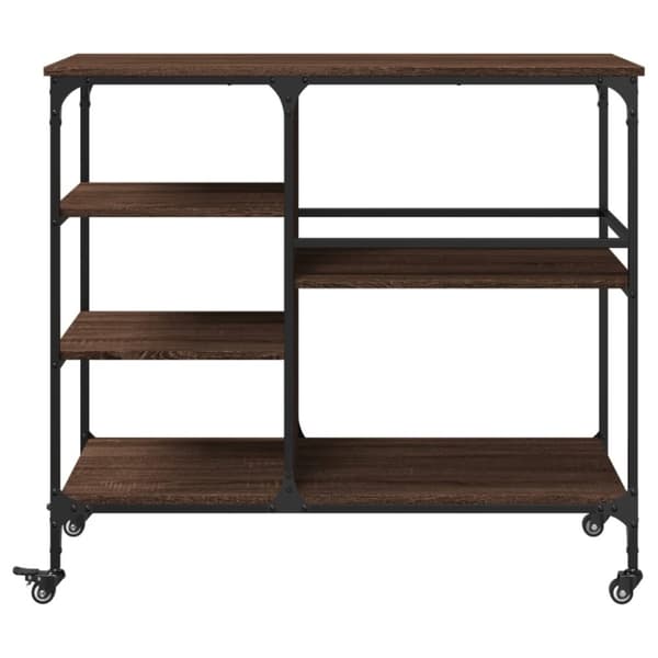 køkkenvogn 100x45x89,5 cm konstrueret træ brun egetræsfarve
