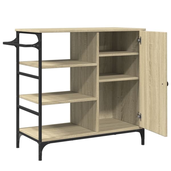 køkkenvogn 87,5x38,5x84,5 cm konstrueret træ sonoma-eg