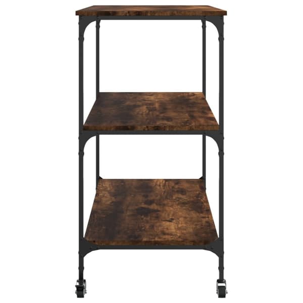 køkkenvogn 102x50x95 cm konstrueret træ røget egetræsfarve