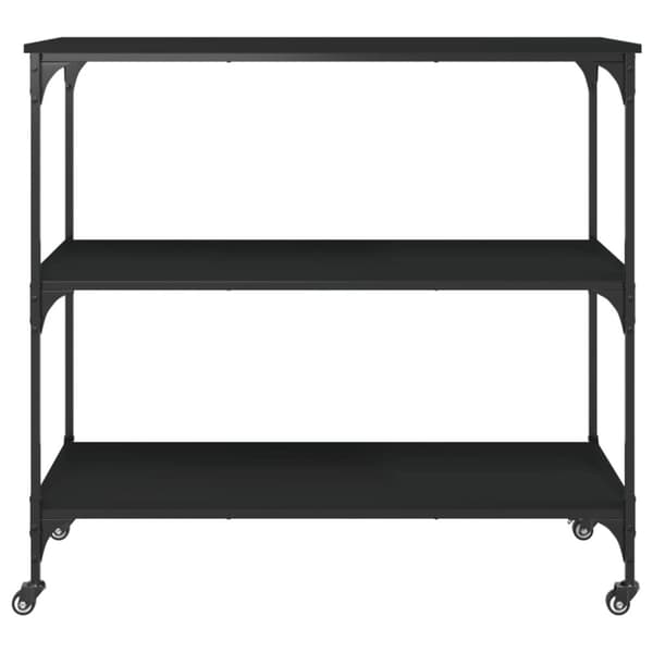 køkkenvogn 102x50x95 cm konstrueret træ sort
