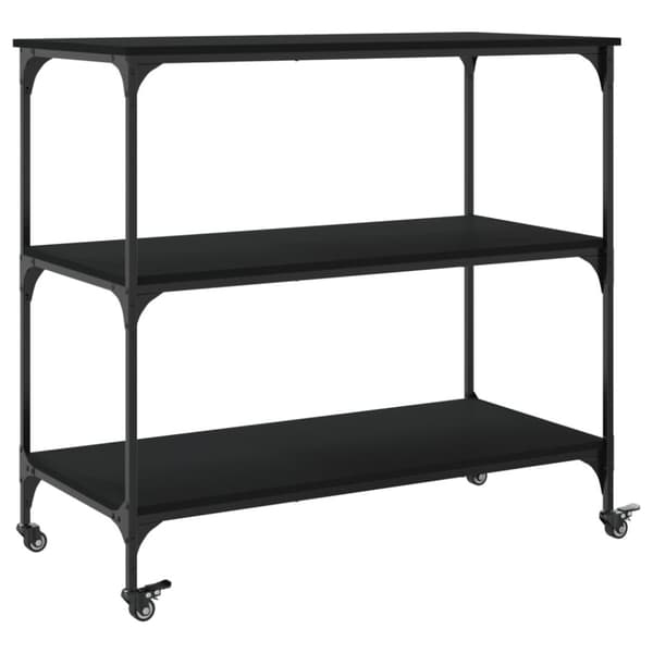 køkkenvogn 102x50x95 cm konstrueret træ sort