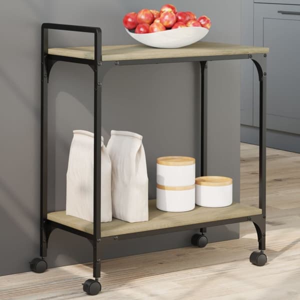køkkenvogn 60,5x31x72,5 cm konstrueret træ sonoma-eg