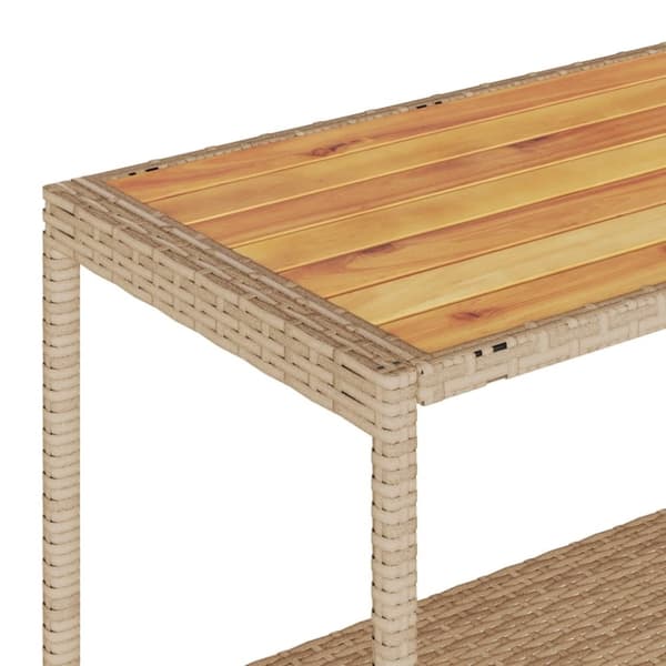 vidaXL Baarivaunu 3 tasoa beige polyrottinki ja täysi akasiapuu