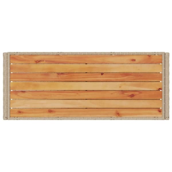 vidaXL Bartralle 3 hyller beige polyrotting og heltre akasie