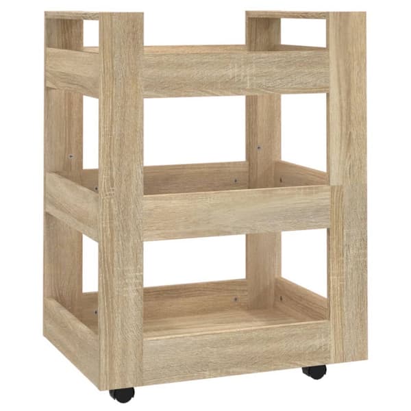 vidaXL Köksvagn sonoma-ek 60x45x80 cm konstruerat trä -  Rullbord för kök