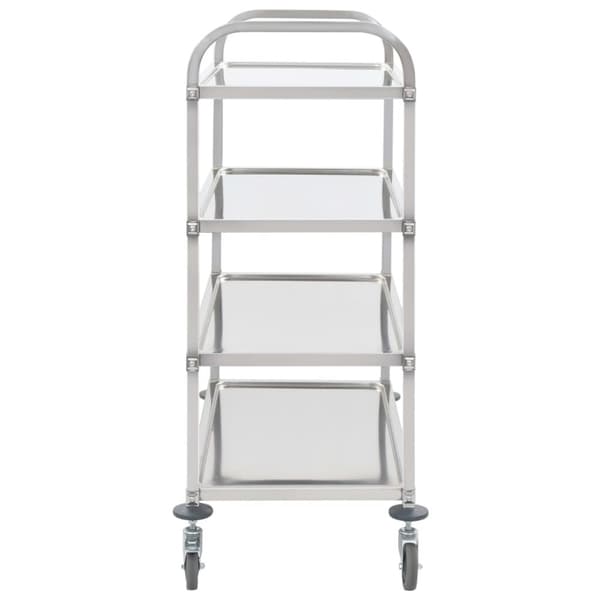 vidaXL Serveringsvagn 4 våningar 107x55x125 cm rostfritt stål -  Rullbord för kök