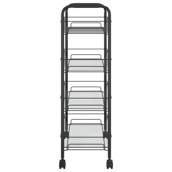 vidaXL Rullvagn 4 våningar svart 46x26x85 cm järn -  Rullbord för kök