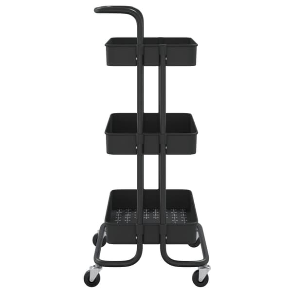 vidaXL Rullvagn 3 våningar svart 42x35x85 cm järn och ABS -  Rullbord för kök