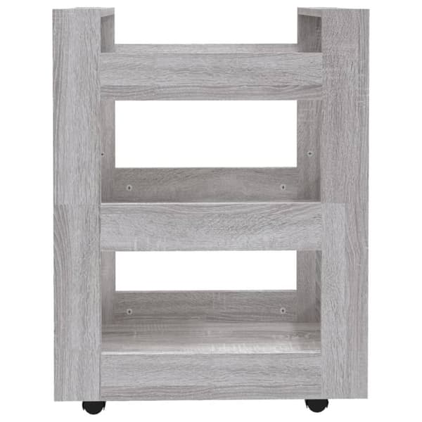vidaXL Keittiövaunu harmaa Sonoma 60x45x80 cm tekninen puu - Keittiön & ruokasalin tarjoiluvaunut